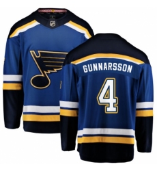 Men's St. Louis Blues #4 Carl Gunnarsson Fanatics Branded Royal Blue Home Breakaway NHL Jersey