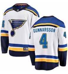 Men's St. Louis Blues #4 Carl Gunnarsson Fanatics Branded White Away Breakaway NHL Jersey Men's St. Louis Blues #4 Carl Gunnarsson Fanatics Branded White Away Breakaway NHL Jersey