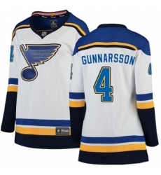 Women's St. Louis Blues #4 Carl Gunnarsson Fanatics Branded White Away Breakaway NHL Jersey Women's St. Louis Blues #4 Carl Gunnarsson Fanatics Branded White Away Breakaway NHL Jersey
