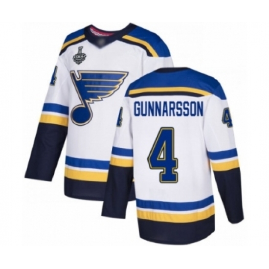 Youth St. Louis Blues #4 Carl Gunnarsson Authentic White Away 2019 Stanley Cup Final Bound Hockey Jersey Youth St. Louis Blues #4 Carl Gunnarsson Authentic White Away 2019 Stanley Cup Final Bound Hockey Jersey