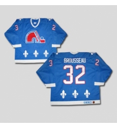 Nordiques #32 Paul Brousseau Stitched CCM Throwback blue NHL Jersey