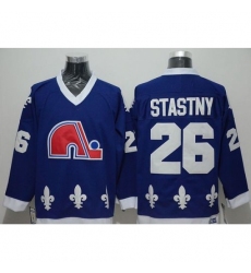 Nordiques #26 Peter Stastny Blue CCM Throwback Stitched NHL Jersey