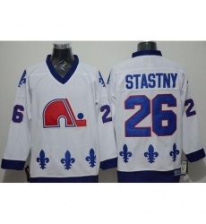 Nordiques #26 Peter Stastny White CCM Throwback Stitched NHL Jersey