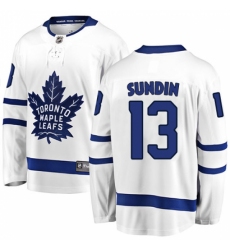 Men's Toronto Maple Leafs #13 Mats Sundin Fanatics Branded White Away Breakaway NHL Jersey