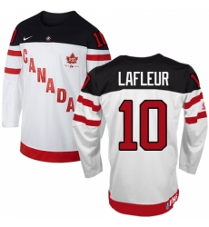 Men's Nike Team Canada #10 Guy Lafleur Authentic White 100th Anniversary Olympic Hockey Jersey