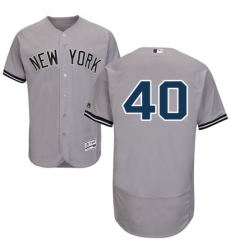 Men's Majestic New York Yankees #40 Luis Severino Grey Flexbase Authentic Collection MLB Jersey