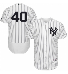 Men's Majestic New York Yankees #40 Luis Severino White/Navy Flexbase Authentic Collection MLB Jersey