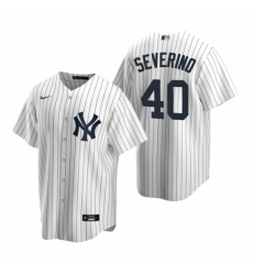 Men's Nike New York Yankees #40 Luis Severino White Home Stitched Baseball Jersey