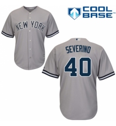 Youth Majestic New York Yankees #40 Luis Severino Replica Grey Road MLB Jersey