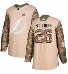 Men's Adidas Tampa Bay Lightning #26 Martin St. Louis Authentic Camo Veterans Day Practice NHL Jersey
