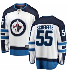 Men's Winnipeg Jets #55 Mark Scheifele Fanatics Branded White Away Breakaway NHL Jersey