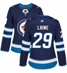 Women's Adidas Winnipeg Jets #29 Patrik Laine Authentic Navy Blue Home NHL Jersey