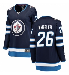 Women's Winnipeg Jets #26 Blake Wheeler Fanatics Branded Navy Blue Home Breakaway NHL Jersey