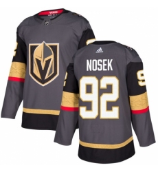 Youth Adidas Vegas Golden Knights #92 Tomas Nosek Authentic Gray Home NHL Jersey