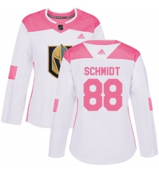 Women's Adidas Vegas Golden Knights #88 Nate Schmidt Authentic White/Pink Fashion NHL Jersey