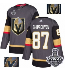 Men's Adidas Vegas Golden Knights #87 Vadim Shipachyov Authentic Gray Fashion Gold 2018 Stanley Cup Final NHL Jersey