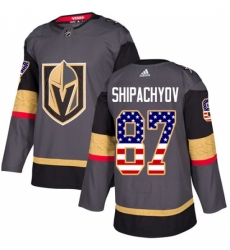 Men's Adidas Vegas Golden Knights #87 Vadim Shipachyov Authentic Gray USA Flag Fashion NHL Jersey