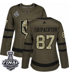 Women's Adidas Vegas Golden Knights #87 Vadim Shipachyov Authentic Green Salute to Service 2018 Stanley Cup Final NHL Jersey