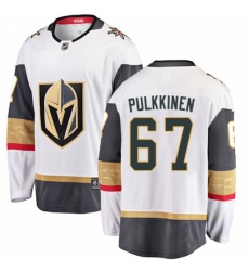 Men's Vegas Golden Knights #67 Teemu Pulkkinen Authentic White Away Fanatics Branded Breakaway NHL Jersey