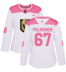 Women's Adidas Vegas Golden Knights #67 Teemu Pulkkinen Authentic White/Pink Fashion NHL Jersey