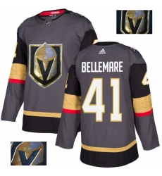 Men's Adidas Vegas Golden Knights #41 Pierre-Edouard Bellemare Authentic Gray Fashion Gold NHL Jersey