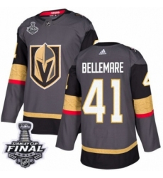 Men's Adidas Vegas Golden Knights #41 Pierre-Edouard Bellemare Premier Gray Home 2018 Stanley Cup Final NHL Jersey