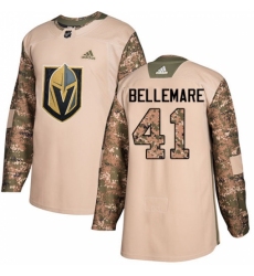 Youth Adidas Vegas Golden Knights #41 Pierre-Edouard Bellemare Authentic Camo Veterans Day Practice NHL Jersey