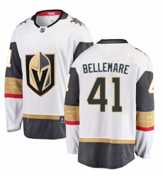 Youth Vegas Golden Knights #41 Pierre-Edouard Bellemare Authentic White Away Fanatics Branded Breakaway NHL Jersey