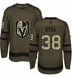 Men's Adidas Vegas Golden Knights #38 Tomas Hyka Authentic Green Salute to Service NHL Jersey