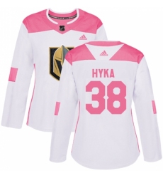 Women's Adidas Vegas Golden Knights #38 Tomas Hyka Authentic White/Pink Fashion NHL Jersey