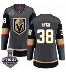 Women's Vegas Golden Knights #38 Tomas Hyka Authentic Black Home Fanatics Branded Breakaway 2018 Stanley Cup Final NHL Jersey