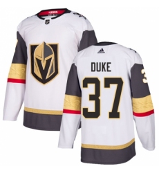 Women's Adidas Vegas Golden Knights #37 Reid Duke Authentic White Away NHL Jersey
