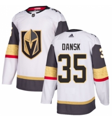 Men's Adidas Vegas Golden Knights #35 Oscar Dansk Authentic White Away NHL Jersey