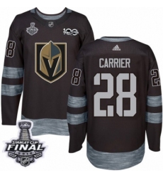 Men's Adidas Vegas Golden Knights #28 William Carrier Authentic Black 1917-2017 100th Anniversary 2018 Stanley Cup Final NHL Jersey