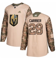 Men's Adidas Vegas Golden Knights #28 William Carrier Authentic Camo Veterans Day Practice NHL Jersey