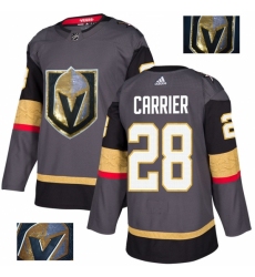 Men's Adidas Vegas Golden Knights #28 William Carrier Authentic Gray Fashion Gold NHL Jersey