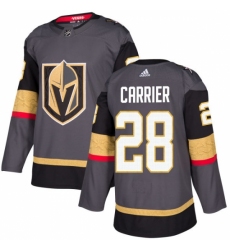 Men's Adidas Vegas Golden Knights #28 William Carrier Authentic Gray Home NHL Jersey