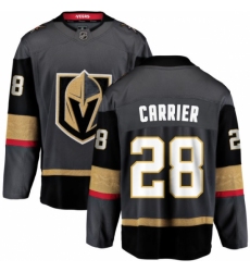 Men's Vegas Golden Knights #28 William Carrier Authentic Black Home Fanatics Branded Breakaway NHL Jersey