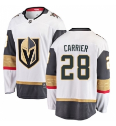 Men's Vegas Golden Knights #28 William Carrier Authentic White Away Fanatics Branded Breakaway NHL Jersey