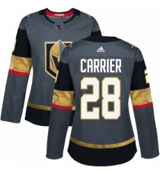 Women's Adidas Vegas Golden Knights #28 William Carrier Authentic Gray Home NHL Jersey