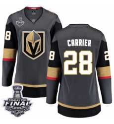 Women's Vegas Golden Knights #28 William Carrier Authentic Black Home Fanatics Branded Breakaway 2018 Stanley Cup Final NHL Jersey