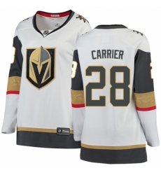 Women's Vegas Golden Knights #28 William Carrier Authentic White Away Fanatics Branded Breakaway NHL Jersey