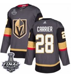 Youth Adidas Vegas Golden Knights #28 William Carrier Authentic Gray Home 2018 Stanley Cup Final NHL Jersey