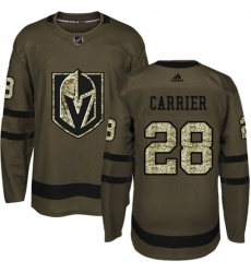 Youth Adidas Vegas Golden Knights #28 William Carrier Authentic Green Salute to Service NHL Jersey