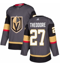 Men's Adidas Vegas Golden Knights #27 Shea Theodore Authentic Gray Home NHL Jersey