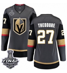 Women's Vegas Golden Knights #27 Shea Theodore Authentic Black Home Fanatics Branded Breakaway 2018 Stanley Cup Final NHL Jersey