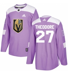 Youth Adidas Vegas Golden Knights #27 Shea Theodore Authentic Purple Fights Cancer Practice NHL Jersey
