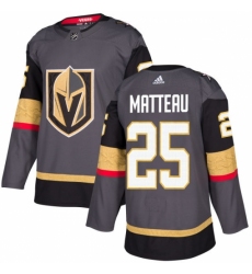 Men's Adidas Vegas Golden Knights #25 Stefan Matteau Authentic Gray Home NHL Jersey