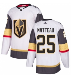 Men's Adidas Vegas Golden Knights #25 Stefan Matteau Authentic White Away NHL Jersey