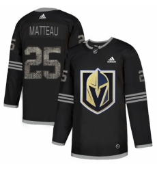 Men's Adidas Vegas Golden Knights #25 Stefan Matteau Black Authentic Classic Stitched NHL Jersey